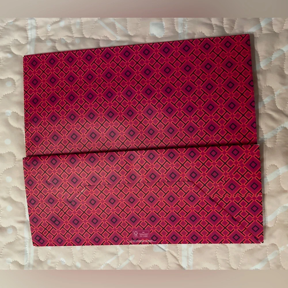 Tory Burch Pink Orange Logo Gift Envelope Medium Size Box